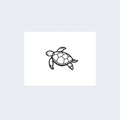 a black and white drawing of a turtle