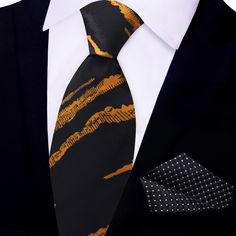 Introducing our sophisticated silk necktie in black with a refined gold pinstripe pattern. This elegant accessory adds a touch of classic luxury to any outfit. Here’s how to pair this stylish necktie for different settings: Dress Shirts: Solid White Dress Shirt: A classic choice that makes the gold pinstripes pop, offering a crisp and clean look. Solid Light Grey Dress Shirt: Provides a subtle contrast, enhancing the tie's elegance without overpowering it. White Shirt with Thin Black Stripes: Ad Grey Dress Shirt, Charcoal Gray Suit, Events Business, Light Grey Dress, Light Grey Suits, Grey Shirt Dress, Pinstripe Pattern, Tie Length, Copper Accents