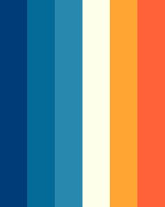 an orange, blue and yellow color scheme