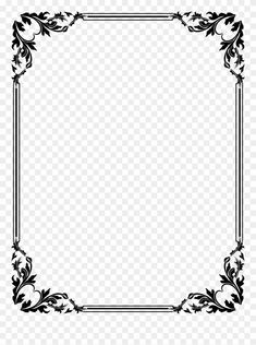 a black and white frame with an ornate design on the bottom, transparent background png