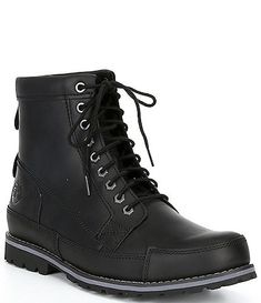 Timberland Men's Earthkeeper Leather Boots | Dillard's Ankle-high Lace-up Boots With Leather Sole For Outdoor, Outdoor Ankle Lace-up Boots With Rubber Sole, Sporty Leather Lace-up Boots, Casual Leather Lace-up Boots For Outdoor Work, Sporty Lace-up Boots With Leather Sole, High-top Leather Lace-up Boots With Cushioned Footbed, Lace-up Leather Work Boots For Outdoor, Leather Lace-up Work Boots With Vibram Sole, Leather Lace-up Combat Boots For Hiking