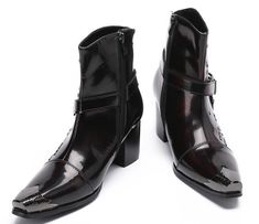 Gothic Heels, Gothic Fashion Men, Fishing Shoes, Gothic Men, Men's Wedding Shoes, Gothic Shoes, Ankle Boots Men, Leather Buckle, Men Shoes Size