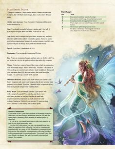 a page with an image of a fairy on it