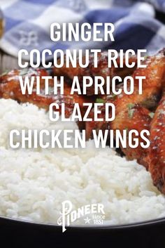 chicken wings with white rice in a pan