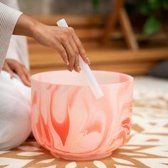 The Marble Crystal Singing Bowls made of high-purity quartz create a very pleasant aura with their sound and design. Their long-lasting, spherical tone spreads when the singing bowl is gently tapped or rubbed so that the energy can be felt in the entire surrounding. The beautifully marbled color of the singing bowls is oriented to the respective matching chakra. You can use Crystal Singing Bowls for a variety of purposes: Chakra healing, meditation, sound therapy, yoga, improving your home Fengs Marble Crystal, Healing House, Crystal Singing Bowls, Chakra Healing Meditation, Womb Healing, Sound Therapy, Tibetan Singing Bowls, Silicone Ring, Singing Bowl