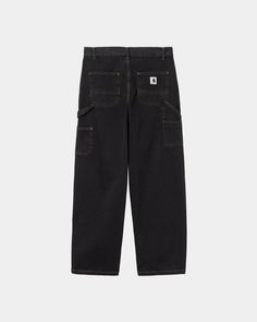 Color: Black (stone washed) - The Women's Brandon Double Knee Pant is made in a loose fit from robust cotton denim. Double-layer knees offer extra reinforcement, while triple stitching, tool pockets, and a hammer loop nod to the style's utilitarian influences. A woven Square Label completes the design. _* 100% Cotton (Maverick denim), Loose fit, regular waist, Double-layer knees, Triple-stitched, Tool pockets and hammer loop, Zip fly, Square Label Black Boutique, Knee Pants, Carhartt Wip, Black Stone, Double Layer, Black Pants, Loose Fitting, Stitching, Pants For Women