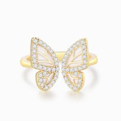 To My Daughter Sculpted Butterfly Ring Butterfly Hug, Gold Butterfly Ring, Like A Butterfly, Butterfly Ring, Gold Butterfly, Hope Love, The Butterfly, So Proud, A Butterfly