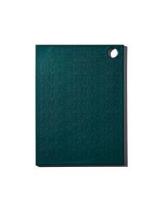 a green cutting board on a white background