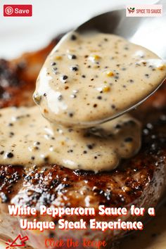 A rich and creamy White Peppercorn Sauce for Steak is the perfect addition to elevate your meal. This easy-to-make peppercorn steak sauce turns any dish into a gourmet experience, adding a bold yet smooth flavor to your steak. Save this pin for later and try this delicious cream sauce for steak next time you cook!

#WhitePeppercornSauce #SteakSauceRecipe #CookingWithPepper #GourmetSteak #FlavorfulSauces #EasySauceRecipes #SteakDinnerIdeas #HomemadeSauce #CulinaryTips #SavorySauce Cream Sauce For Steak, Peppercorn Steak Sauce, Nye 2025