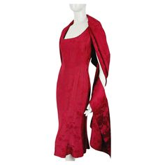 John Galliano London Red Silk Brocade Floral Runway Evening Gown Bias Dress with Scarf Stola, SS 1998 John Galliano red silk brocade evening dress/ gown with attached fringed scarf and low back Spring-Summer 1998. Collector piece. Excellent Condition, no signs of wear. Marked: FR 38, GB 10, D:36, USA:6 Measurements: Dress: Bust: 42 cm Waist: 34 cm Hip: 46 cm Length: 112 cm Stola: 240X70 cm Floral Runway, Brocade Evening Dress, Bias Dress, Dress With Scarf, London Red, Evening Gown Dresses, Silk Brocade, Dress Gown, Gown Dress