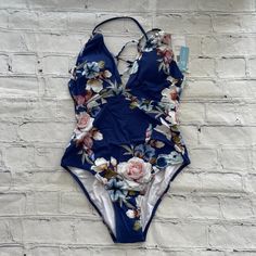 Cupshe Women's Floral Strappy One Piece Swimsuit. New With Tags, Never Worn. #Tds335m Chic Floral Print Bodysuit For The Beach, Summer Vacation Lined Bodysuit, Purple And Black, One Piece Swimsuit, Womens Swim, Swimming, One Piece, Purple, Floral