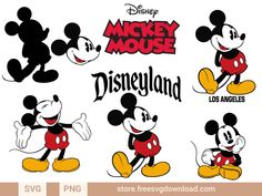 mickey mouse clipart with different poses and expressions for each character in the disney movie