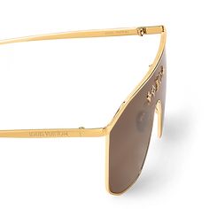 LOUIS VUITTON® - Lv Golden Mask Sunglasses - Gold Luxury Rimless Shield Sunglasses With Gradient Lenses, Luxury Rimless Sunglasses With Mirrored Lenses, Luxury Rimless Shield Sunglasses With Mirrored Lenses, Luxury Shield Sunglasses With Uv Protection, Luxury Gold Shield Sunglasses With Uva Protection, Luxury Gold Shield Sunglasses With Uv Protection, Luxury Shield Sunglasses With Uva Protection For Formal Occasions, Luxury Shield Sunglasses With Uva Protection For Formal Events, Luxury Rimless Sunglasses With Uva Protection