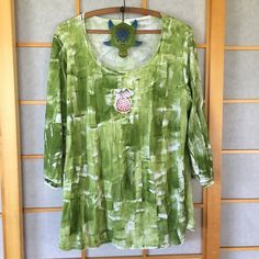 Change of season Cotton Tunic 3/4 sleeve Hand Painted T shirt Woman Fashion Plus Size Resort Wear Hawaiian Shirt https://etsy.me/2QRAQmW #womanfashion #etsyseller #epiconetsy @EtsyRetweeter @FlyRTs @Retweet_Lobby @HyperRT Spring Casual Tunic With 3/4 Sleeves, Casual Spring Tunic With 3/4 Sleeves, Casual Tunic With 3/4 Sleeve And Relaxed Fit, Spring Tunic With 3/4 Sleeve And Relaxed Fit, Green Half Sleeve Tops For Fall, Green Cotton Top With 3/4 Sleeve, Casual Half Sleeve Tunic For Spring, Green Half Sleeve Tops For Spring, Green Stretch Top With 3/4 Sleeves