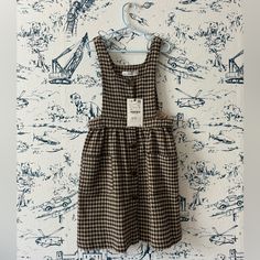 Nwt - Zara Pinafore Dress. Never Worn. Brown Gingham. Size 7 Kids/Girls. Brown Gingham, Pinafore Dress, Zara Dresses, Kids' Dresses, Gingham, Kids Shop, Size 7, Zara, Dresses