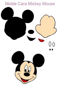 an image of mickey mouse's face with different expressions on the front and back