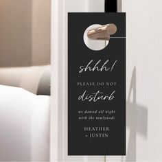 a door hanger that says shh please do not disturb