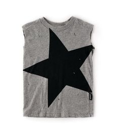 Nununu Mega Star Sleeveless Shirt | Heather Grey Mega Star, Best Tank Tops, Muscle T Shirts, Sleeveless Tee, Shorts Jeans, Sleeveless Tshirt, Star Shirt, Black Star, Rock Star