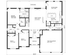 the floor plan for a two story house