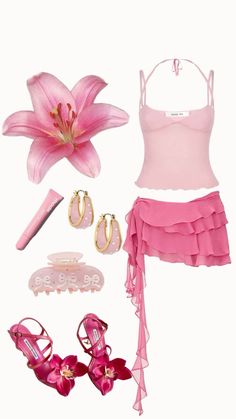 Fest Temaer, Ibiza Outfits, 2000s Fashion Outfits, Really Cute Outfits, Summer Fashion Outfits, Pink Outfit, Girly Outfits