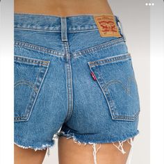 Levi’s 501 Jean Shorts Size : 25 - High Rise, Distressed - Slightly Darker Wash Than The Ones On The Model - Button-Down Jean Shorts - Never Worn Levis 501 Shorts Outfits, Shorts Outfits Summer, Plus Size Baddie, Plus Size Baddie Outfits, 501 Shorts, Ladies Shorts, Summer Shorts Outfits, 501 Jeans, Levi’s 501