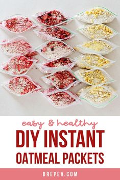 easy and healthy diy instant oatmeal packets for breakfast or snacking