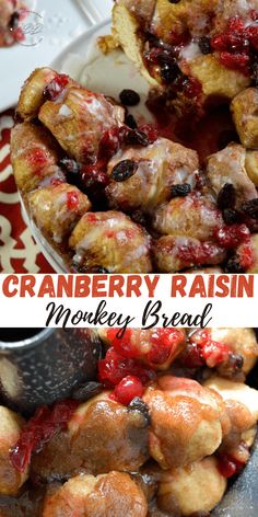 the cranberry raisin monkey bread is ready to be eaten