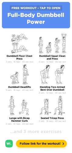 the full body dumbbell power poster with instructions to do it in english and spanish