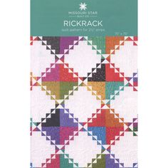 a book with an image of a colorful quilt