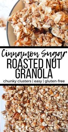 cinnamon sugar roasted nut granola is an easy and healthy snack for the whole family