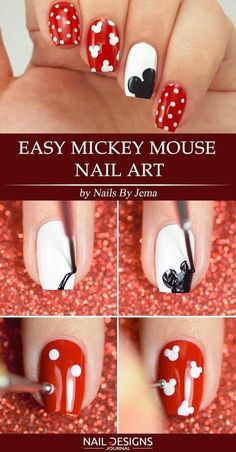 Mickey mouse nails are fun and easy to play around with. To prove you our point we suggest you pay attention to these easy and unique tutorials. It is never a bad idea to raise your mood with just a look at your nails. Do not be afraid to experiment and use your creativity whenever you can! Nailart Tutorial, Mouse Nails