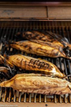 grilled bananas sitting on top of an open grill