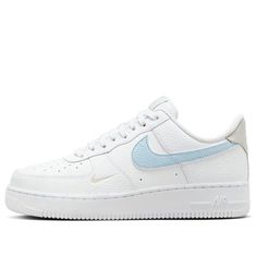 (WMNS) Nike Air Force 1 Low 'Light Armory Blue' HF0022-100 Nike Girls Shoes, Clean White Leather, White Air Forces, Blue Air, Air Forces, Nikes Girl, Nike Air Force 1 Low, Girls Style, Air Force 1 Low