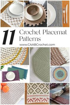 crochet placemat patterns with text overlay that reads 11 crochet placemat patterns