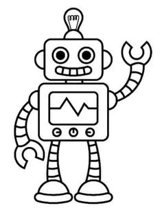 Robot Sketch Easy, Cartoon Robot Drawings, Robot Coloring Pages Free Printable, How To Draw A Robot, Robotics Drawing, Robot Drawing Easy, Cute Robot Drawing, Robot Drawing Ideas, How To Draw Robots