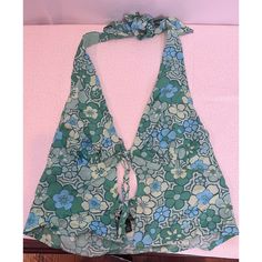 Womens Halter Top Wild Fable Size Small Lined Rayon And Polyester New With Tags Green Tie Back Top For Day Out, Green V-neck Halter Top For Vacation, Summer Floral Print Triangle Halter Top, Triangle Top With Floral Print For Beachwear, Summer Triangle Halter Top With Floral Print, Spring Floral Print Halter Top For Beach, Summer Green Halter Top With Floral Print, Summer Floral Print Halter Top For Day Out, Green Sleeveless Halter Top For Vacation