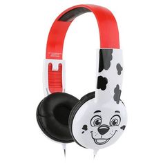 a pair of headphones with cartoon faces on them