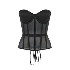 Vivienne Satin Cups Black Mesh Corset - INAMORE Party Corset With Straps In Nylon, Evening Corset With Underwire And Straps, Sheer Nylon Corset For Party, Night Out Nylon Corset With Straps, Elegant Nylon Corset For Night Out, Black Sheer Corset For Party, Sheer Nylon Party Corset, Elegant Fitted Mesh Corset, Evening Underwire Corset With Corset Back