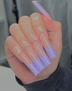 Nail Art Designs Short Nails, Nail Art Designs Short, Purple And Silver Nails, Sweet 16 Nails, Nail Designs For 2023, Xl Nails, The Best Nail Designs, Light Purple Nails, Short Nails Ideas