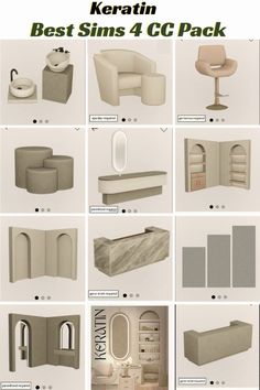 the different types of furniture are shown in this image