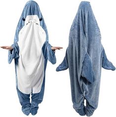 PRICES MAY VARY. Flannel Fleece Imported 【Realistic Design】This wearable shark blanket is compared to a regular tail blanket. You can put your head and arms in so that you can feel the warmth of the blanket all over your body, and you can also put your hands outside to get freed. Compared to regular wearable blankets, shark blankets can wrap legs and feet. Unique shark shapes, realistic prints, and classic colors will help you get into character every time you wear it.(it is recommended to order Shark Sleeping Bag, Shark Onesie, Shark Blanket, Shark Pajamas, Shark Costume, Shark Costumes, Onesie Costumes, Shark Hoodie, Flannel Hoodie