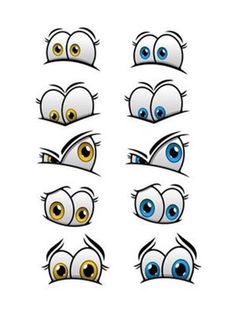 an image of cartoon eyes with different expressions