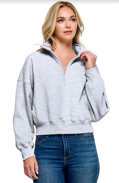 Get ready to cozy up in this 1897 Active ¼ Zip Johnny Collar Pullover for Women in Ice Grey! This sweatshirt provides comfort that is perfect for chilly days or nights, this zipneck will be your go-to for an effortless and cozy look. Features: 1897 Active Style: JK240-ICE GREY 60% Cotton 40% Polyester Women’s ¼ zipneck Ribbed cuffs and hem Fold down collar Machine Wash Cold, Tumbler Dry Low Zipper Closure Sweatshirt For Fall Loungewear, Zipper Closure Sweatshirt For Loungewear In Fall, Fall Loungewear Sweatshirt With Zipper Closure, Long Sleeve Sweatshirt With Zipper For Loungewear, Zipper Closure Long Sleeve Sweatshirt For Loungewear, Cozy Fit Half-zip Fall Sweatshirt, Cozy Half-zip Sweatshirt With Ribbed Cuffs, Cozy Fit Fleece Half-zip Top, Cozy Half-zip Sweatshirt With Zipper Closure