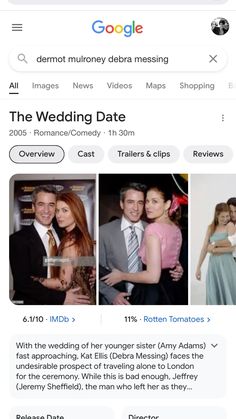 the wedding date on google search results