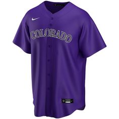 You're the type of Colorado Rockies fan who counts down the minutes until the first pitch. When your squad finally hits the field, show your support all game long with this Charlie Blackmon Replica jersey from Nike. Its classic full-button design features the name and number of your favorite player in crisp applique graphics, leaving no doubt you'll be along for the ride for all 162 games and beyond this season. Machine wash, tumble dry low Replica Jersey Officially licensed Material: 100% Polye Nike Team Spirit Baseball Jersey For Fan Gear, Nike Baseball Jersey With Team Logo For Fans, Nike Baseball Jersey For Fan Gear With Team Spirit, Nike Baseball Jersey For Fan Gear, Nike Baseball Jersey With Team Name For Baseball Season, Nike Game Day Baseball Jersey, Nike Team Spirit Baseball Jersey With Team Logo, Nike Team-colored Baseball Jersey With Team Logo, Nike Baseball Jersey For Game Day