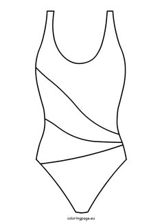 Swimsuit Template, Swimsuit Drawing, Suit Template, Swimsuit Art, Black And White One Piece, Summer Safety, Retro Bathing Suits, Clothing Templates, Swim Gifts