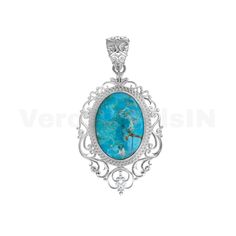 Elevate your style with this stunning Turquoise Pendant - a perfect gift for her. Handcrafted with care, this pendant necklace features a large oval-shaped turquoise gemstone set in 925 sterling silver. The twisted carving design adds a unique touch to this statement piece. This necklace comes without any chain. If you want a chain with it, please message us. Best Price Guarantee on this product. The natural turquoise stone is believed to have self-healing properties and is known for its vibrant Elegant Turquoise Gemstone Necklace, Elegant Hallmarked Turquoise Jewelry, Elegant Turquoise Sterling Silver Jewelry, Turquoise Pendant Jewelry For Wedding, Elegant Turquoise Necklace With Large Pendant, Elegant Turquoise Jewelry With Large Pendant, Elegant Turquoise Pendant Necklace As Gift, Elegant Turquoise Pendant Necklace For Gift, Blue Jewelry With Large Pendant For Anniversary