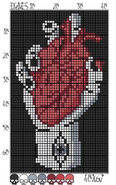 a cross stitch pattern with the image of a heart