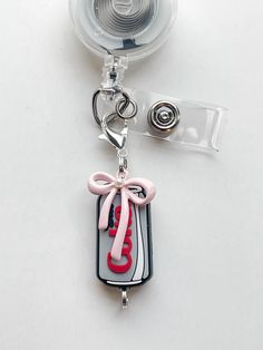 They are mini size and you can easily hook it to your badge reel, purse, backpack, keys, shoes or anywhere you would like! badge reel not included  Choose with or without pink bow charm at checkout! Purse Backpack, Side Business, Purse Charms, Dream Job