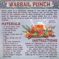 Wassail Punch, Celtic Food, Yule Traditions, Yule Crafts, Yule Celebration, Winter Solstice Celebration, Pagan Yule, Kitchen Witch Recipes, Happy Winter Solstice